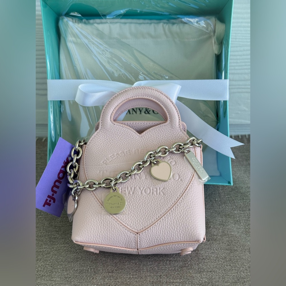 Tiffany & Co. Pale Pink Heart-Accent Leather Mini Bag